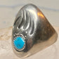 Vintage Navajo Style Sterling Silver Turquoise Bear Paw Shadowbox Ring Size 11 925