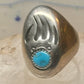 Vintage Navajo Style Sterling Silver Turquoise Bear Paw Shadowbox Ring Size 11 925