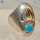 Vintage Navajo Style Sterling Silver Turquoise Bear Paw Shadowbox Ring Size 11 925