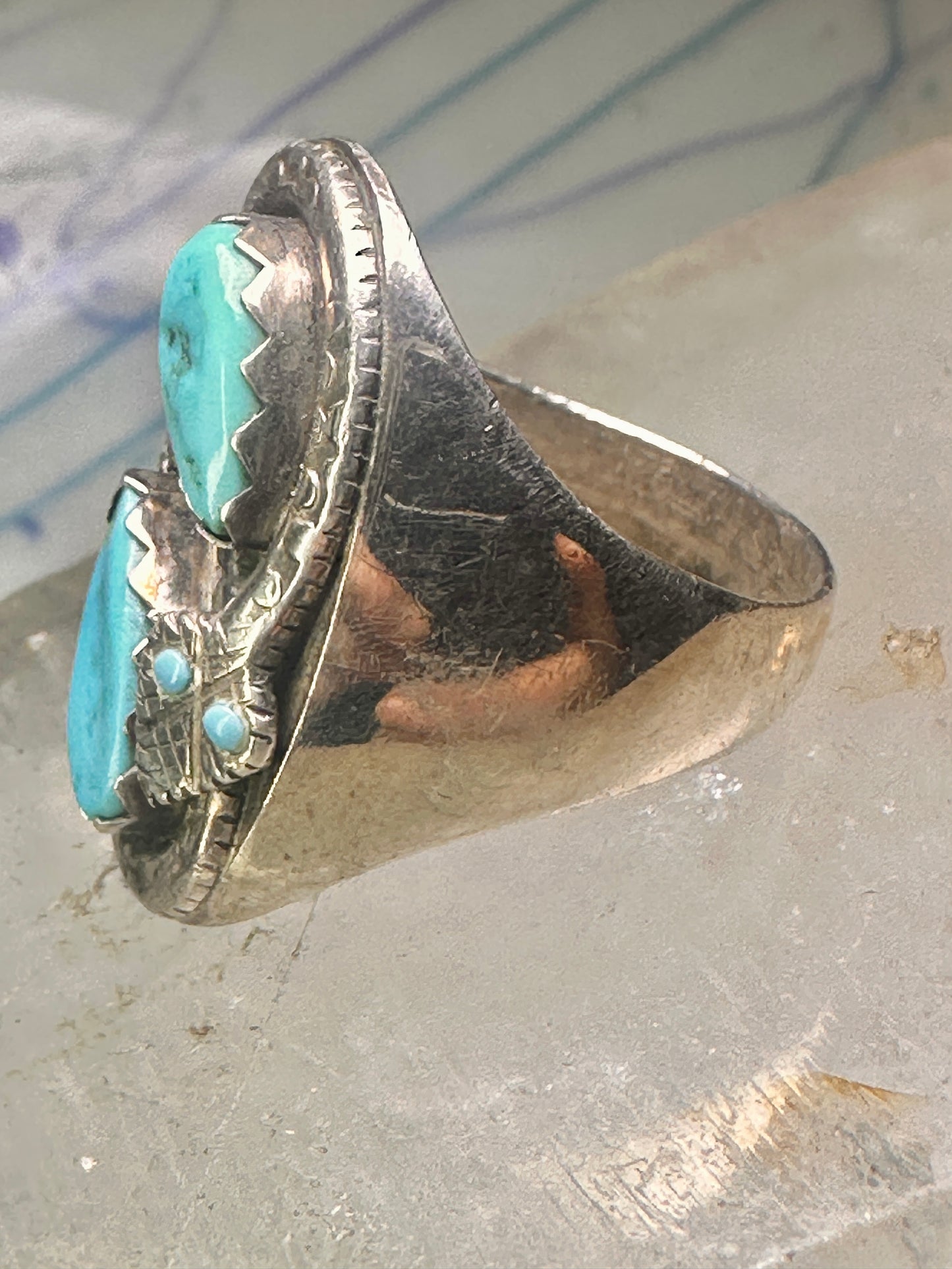 Navajo ring snake ring turquoise size 10.25 sterling silver women men
