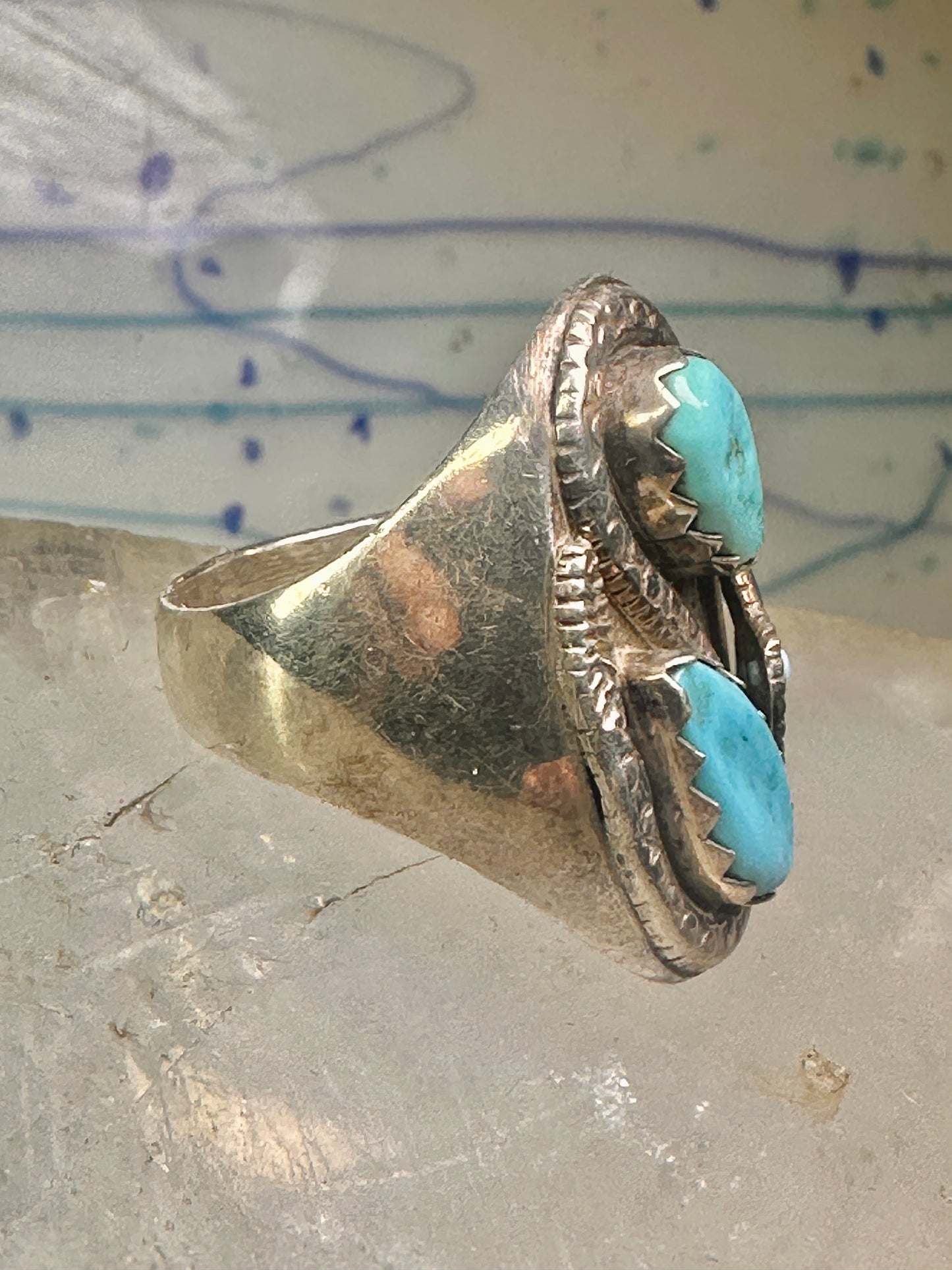 Navajo ring snake ring turquoise size 10.25 sterling silver women men