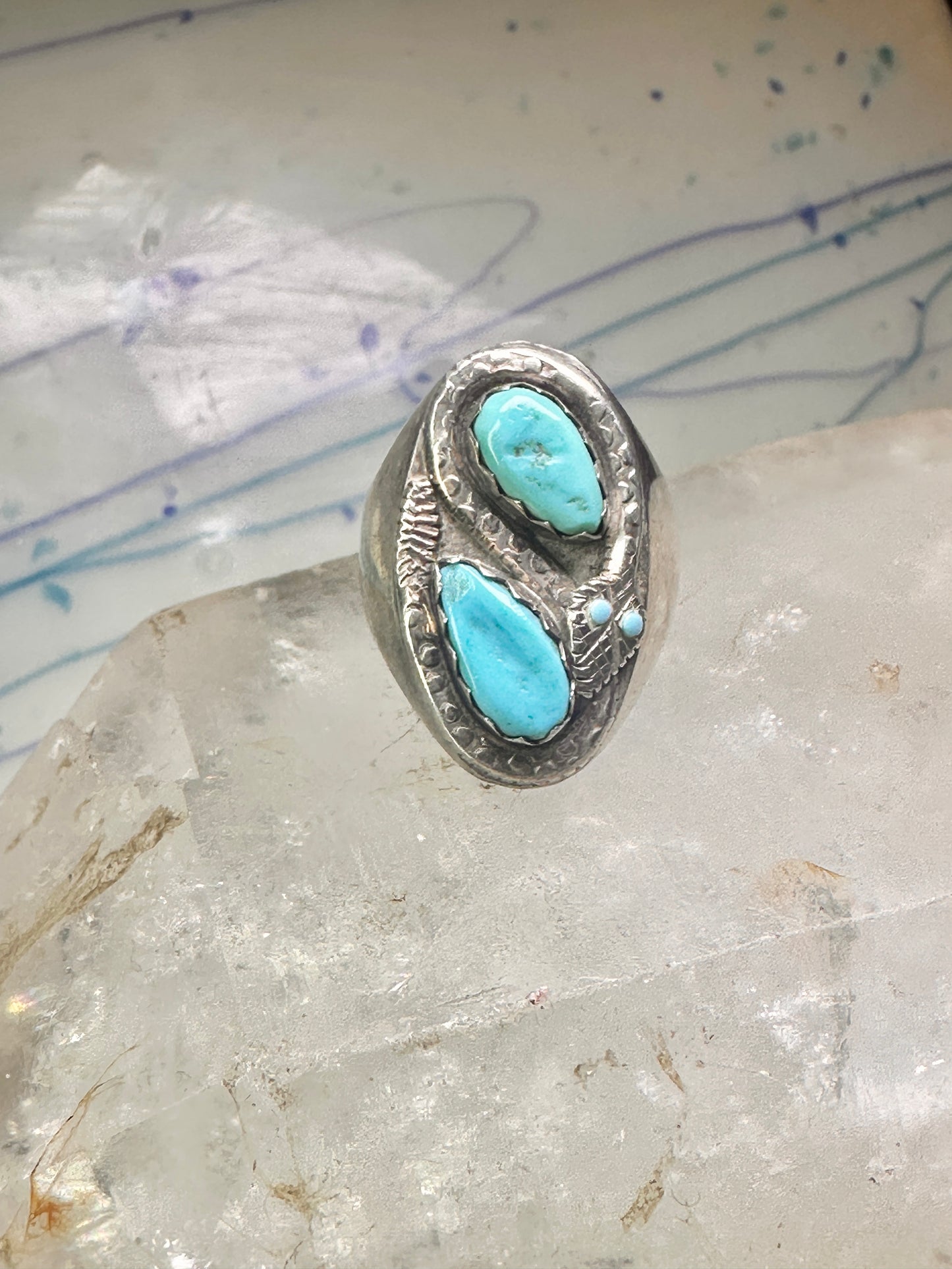 Navajo ring snake ring turquoise size 10.25 sterling silver women men