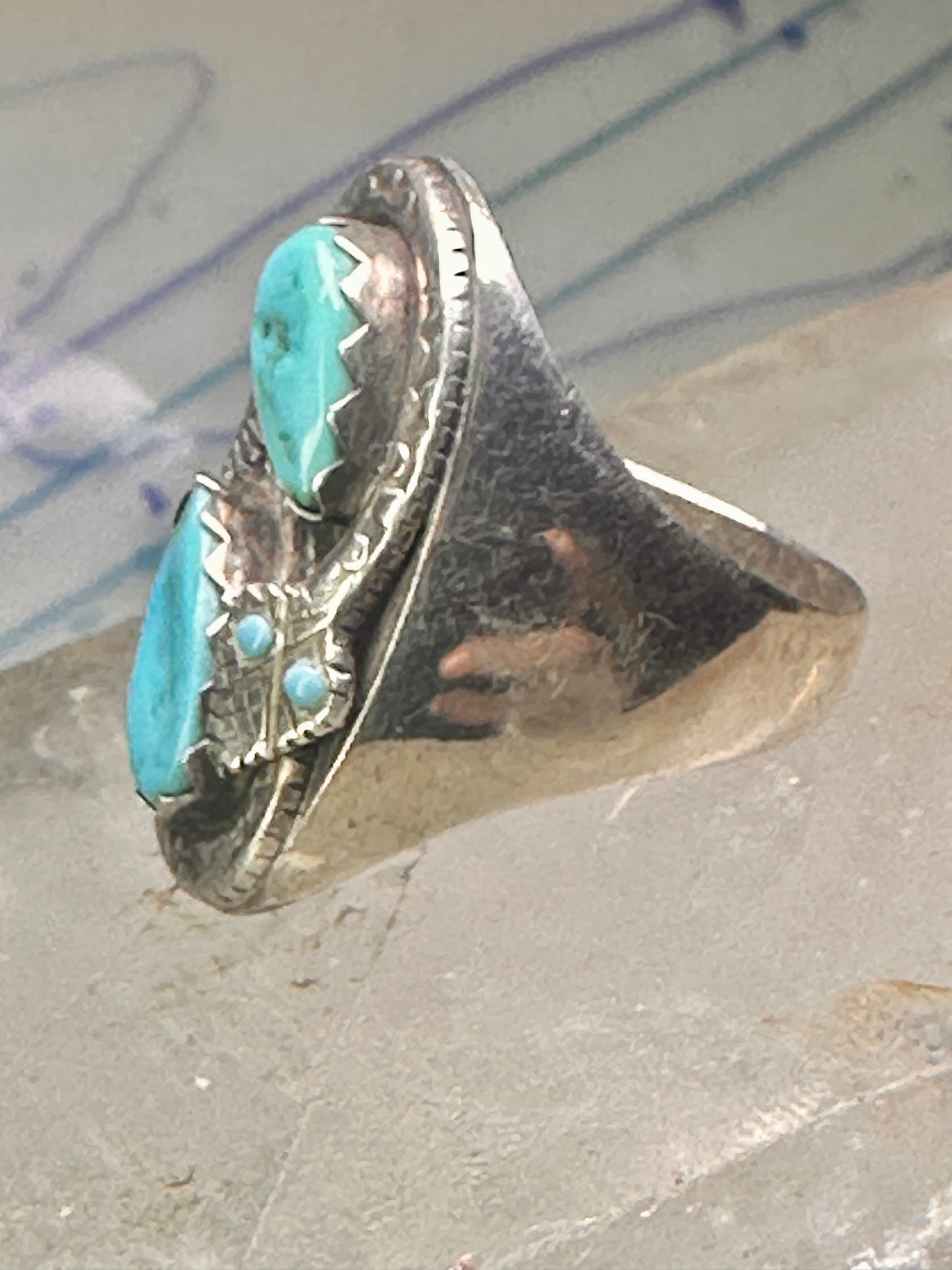 Navajo ring snake ring turquoise size 10.25 sterling silver women men
