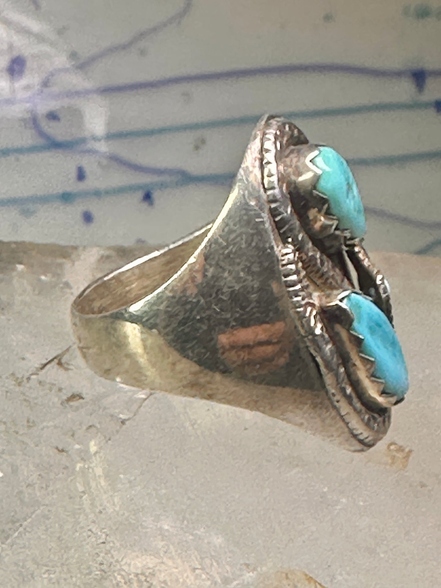 Navajo ring snake ring turquoise size 10.25 sterling silver women men