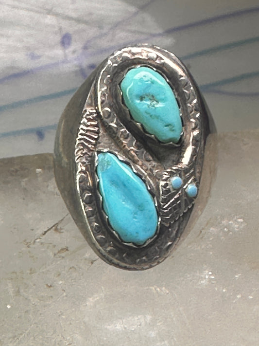 Navajo ring snake ring turquoise size 10.25 sterling silver women men