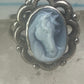 Horse face ring shell cowgirl size 7.75 sterling silver women signed QT