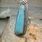 Long Navajo ring Turquoise rope design band size 7.5 sterling silver women