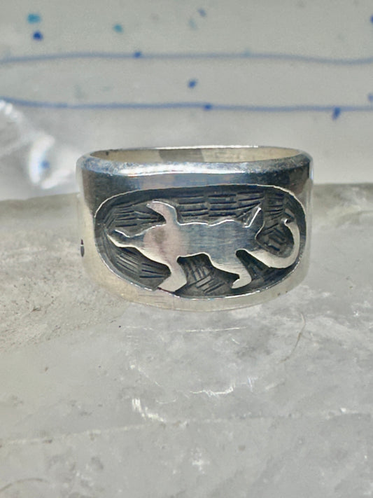 Lizard ring Solid band southwest Size 8.75 band sterling silver women men