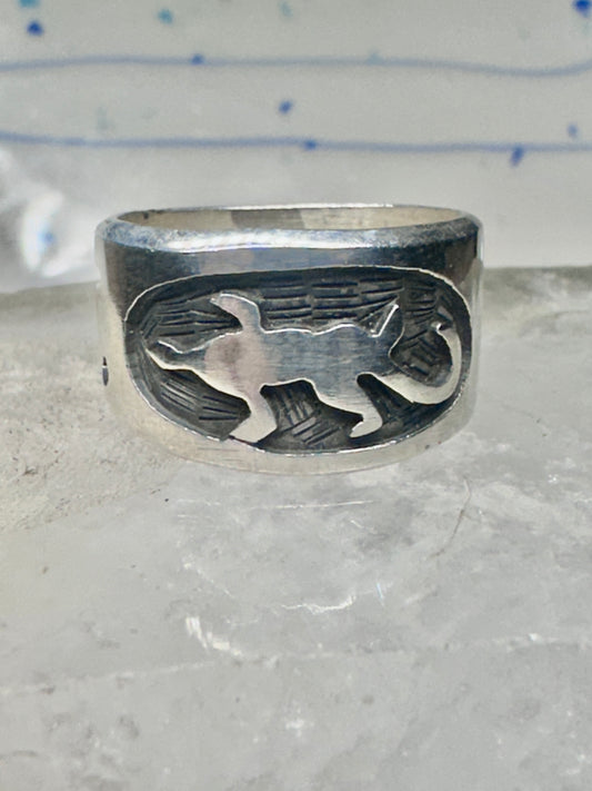 Lizard ring Solid band southwest Size 8.75 band sterling silver women men
