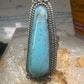 Long Navajo ring Turquoise rope design band size 7.5 sterling silver women