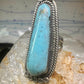 Long Navajo ring Turquoise rope design band size 7.5 sterling silver women