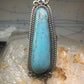 Long Navajo ring Turquoise rope design band size 7.5 sterling silver women