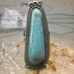 Long Navajo ring Turquoise rope design band size 7.5 sterling silver women