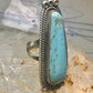 Long Navajo ring Turquoise rope design band size 7.5 sterling silver women