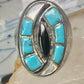 Navajo ring hummingbird turquoise mop onyx ring size 11 sterling silver women men