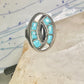 Navajo ring hummingbird turquoise mop onyx ring size 11 sterling silver women men