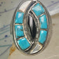 Navajo ring hummingbird turquoise mop onyx ring size 11 sterling silver women men
