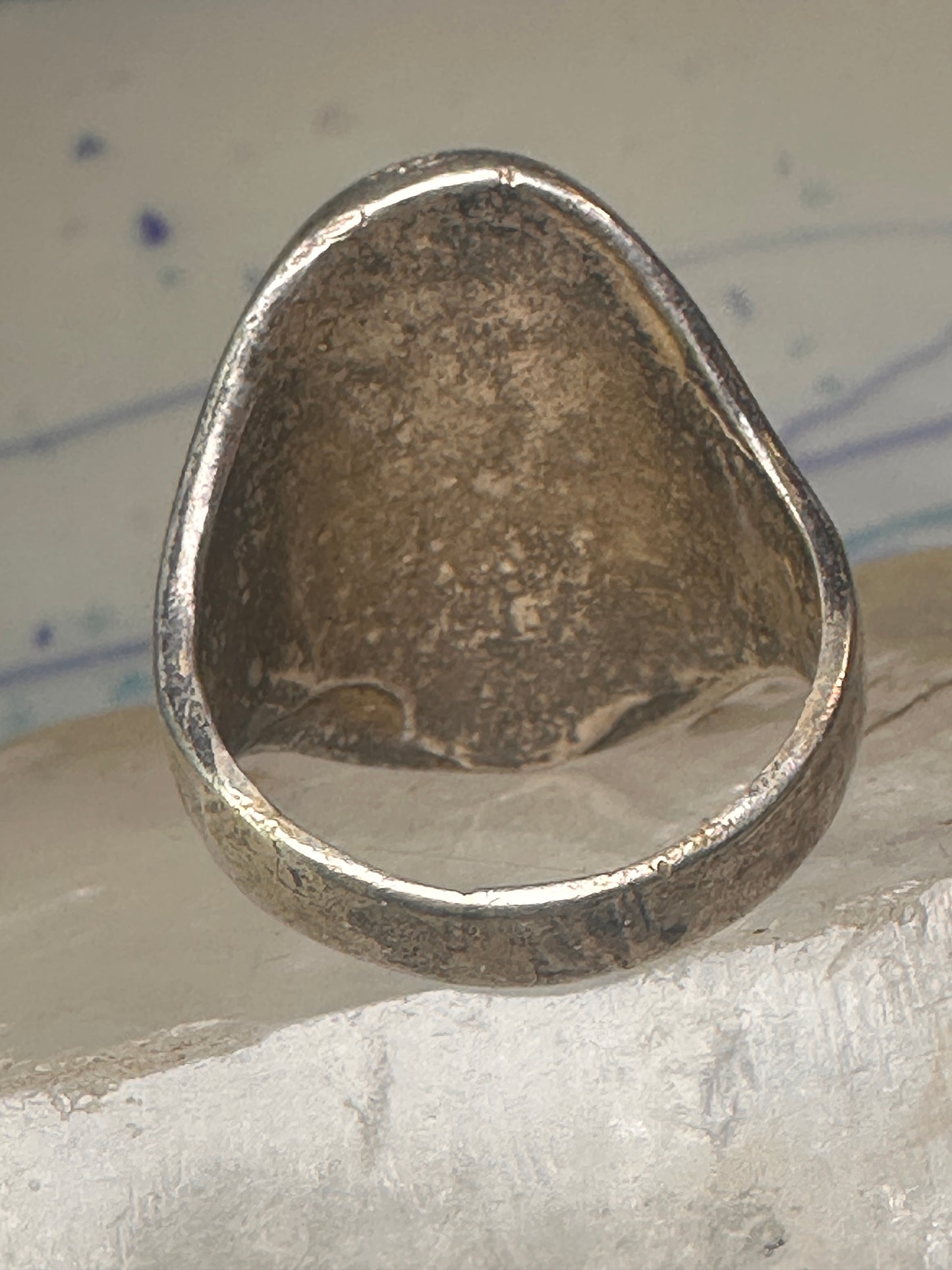 Navajo ring hummingbird turquoise mop onyx ring size 11 sterling silver women men