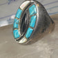Navajo ring hummingbird turquoise mop onyx ring size 11 sterling silver women men