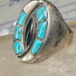 Navajo ring hummingbird turquoise mop onyx ring size 11 sterling silver women men