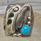Navajo ring eagle band turquoise size 11 sterling silver women men