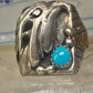 Navajo ring eagle band turquoise size 11 sterling silver women men
