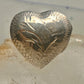 Vintage Sterling Silver Engraved Heart Locket Secret Compartment Poison Ring Size 3.75 925