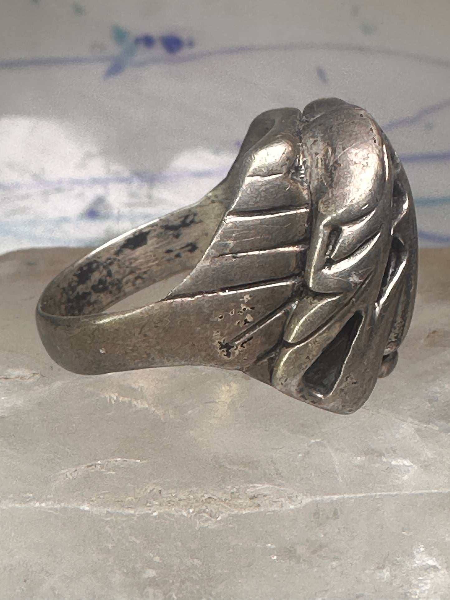 Navajo ring eagle band turquoise size 11 sterling silver women men