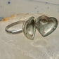 Vintage Sterling Silver Engraved Heart Locket Secret Compartment Poison Ring Size 3.75 925