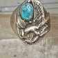 Navajo ring eagle wings band turquoise size 11.50 sterling silver women men