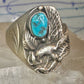 Navajo ring eagle wings band turquoise size 11.50 sterling silver women men