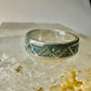 Zuni ring size 9.25 turquoise chips VERY ROUGH AS IS band sterling silver men women