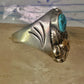 Navajo ring eagle wings band turquoise size 11.50 sterling silver women men