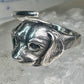 Vintage dog ring puppy band size 7.50 sterling silver women girls