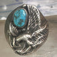Navajo ring eagle wings band turquoise size 11.50 sterling silver women men