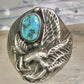 Navajo ring eagle wings band turquoise size 11.50 sterling silver women men