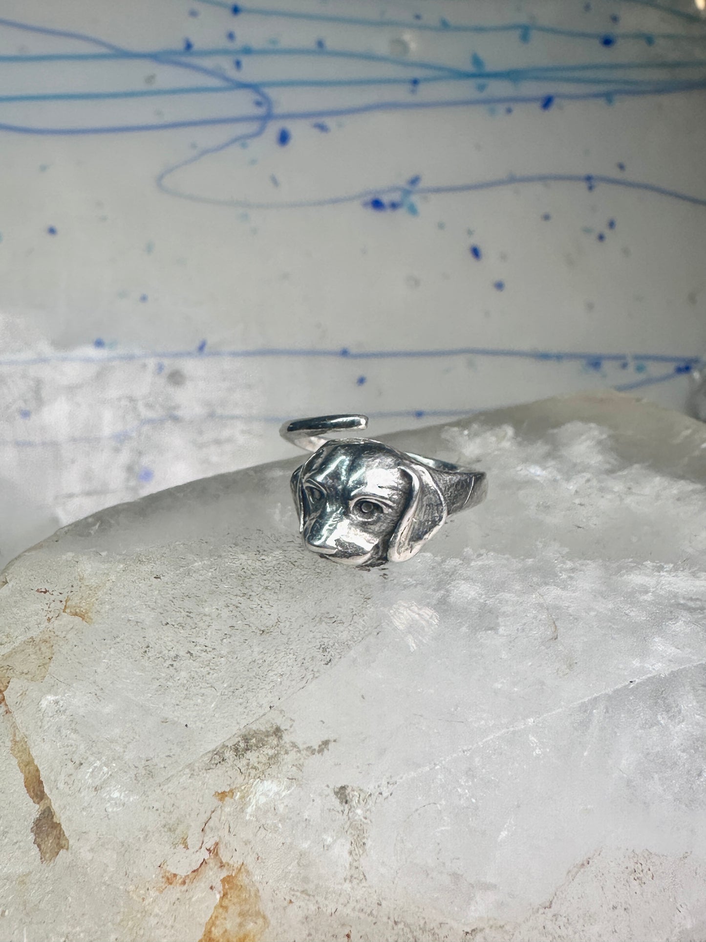 Vintage dog ring puppy band size 7.50 sterling silver women girls