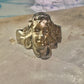 Lady face ring art deco Italy pinky turquoise size 3 silver signed 800 women