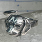 Vintage dog ring puppy band size 7.50 sterling silver women girls