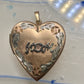 intage Floral MOM Photo Heart Love Valentine Locket flower Pendant 1/20 14KGF