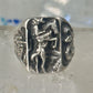 Cowboy ring Bronco Horse cactus snake band southwest size 10.50 sterling silver men
