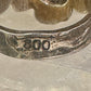 Lady face ring art deco Italy pinky turquoise size 3 silver signed 800 women