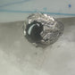 Vintage Black Hills Gold ring onyx leaves size 6.25 sterling silver women