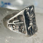 Cowboy ring Bronco Horse cactus snake band southwest size 10.50 sterling silver men