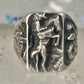 Cowboy ring Bronco Horse cactus snake band southwest size 10.50 sterling silver men