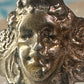 Lady face ring art deco Italy pinky turquoise size 3 silver signed 800 women