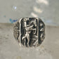 Cowboy ring Bronco Horse cactus snake band southwest size 10.50 sterling silver men
