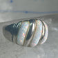 Vintage Fluted Dome Ring Opal Lab? band Ott size 7.5 sterling silver women girls