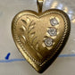 Vintage Floral Photo Heart Love Valentine Locket flower Pendant 1/20 14KGF