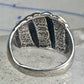Vintage Fluted Dome Ring Opal Lab? band Ott size 7.5 sterling silver women girls